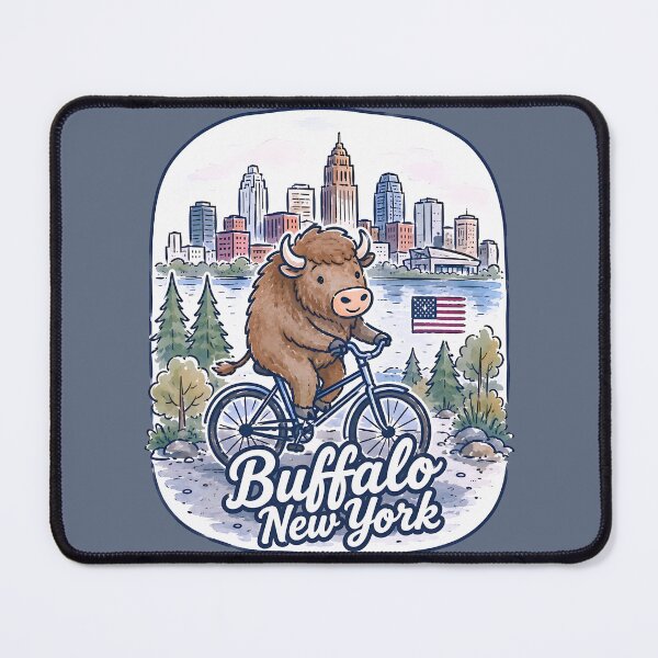 Item preview, Buffalo NY Bicycling Cute Cyclist Skyline Pride designed and sold by HowToCanadian.