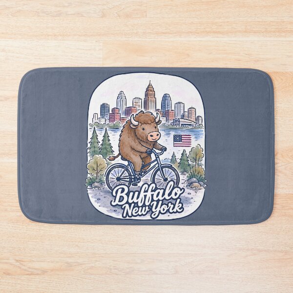 Item preview, Buffalo NY Bicycling Cute Cyclist Skyline Pride  designed and sold by HowToCanadian.