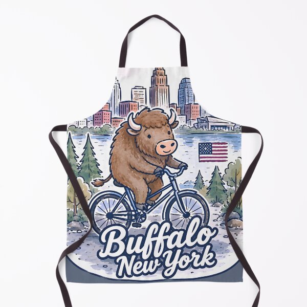 Item preview, Buffalo NY Bicycling Cute Cyclist Skyline Pride designed and sold by HowToCanadian.