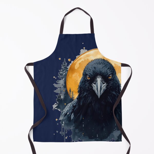 Item preview, Dark Raven Under Moon | Gothic Watercolor Crow Art designed and sold by Biedroneczka.