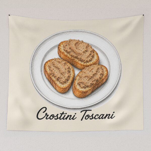 Item preview, Crostini Toscani - Tuscan Cuisine Illustration designed and sold by JOANNASKAH.