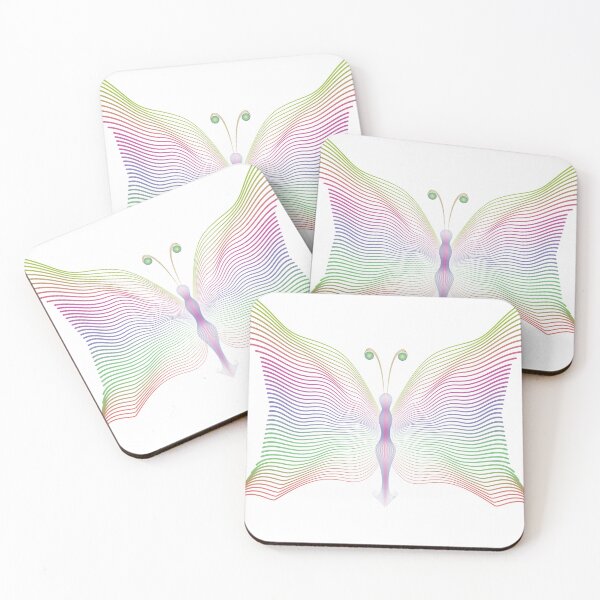 Item preview, Neon Wave Butterfly - Fluid Lines PNG Sticker - Laser T-shirt designed and sold by Keltoi-art.
