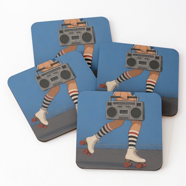 Item preview, Retro Roller Skates & Boombox – 80s Disco Aesthetic Art designed and sold by  Hollow Moon Studios..