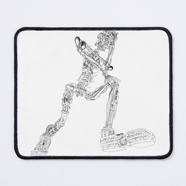 Item preview, Walking Skeleton Robot - Sticker PNG 3D Sketch B&W - Laptop Helmet designed and sold by Keltoi-art.