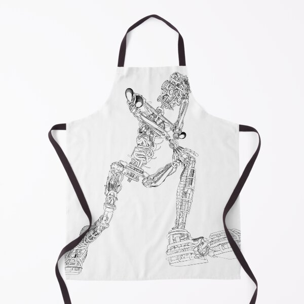 Item preview, Walking Skeleton Robot - Sticker PNG 3D Sketch B&W - Laptop Helmet designed and sold by Keltoi-art.