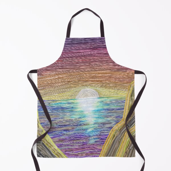 Item preview, Sunset Canyons - Textured Digital Painting of the Sea - Canvas Print designed and sold by Keltoi-art.