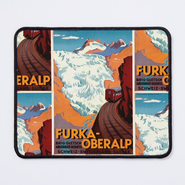 Item preview, Vintage Swiss Alps Poster | Furka-Oberalp Railway Art | Rhone Glacier Travel Print | Art Deco Scenic Train Landscape designed and sold by artofuniverse.
