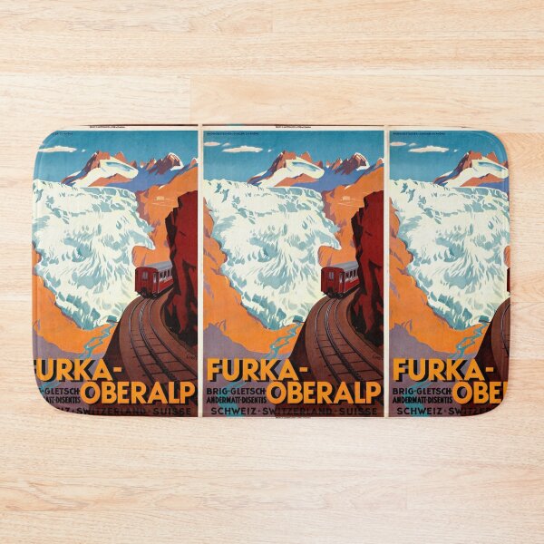 Item preview, Vintage Swiss Alps Poster | Furka-Oberalp Railway Art | Rhone Glacier Travel Print | Art Deco Scenic Train Landscape designed and sold by artofuniverse.