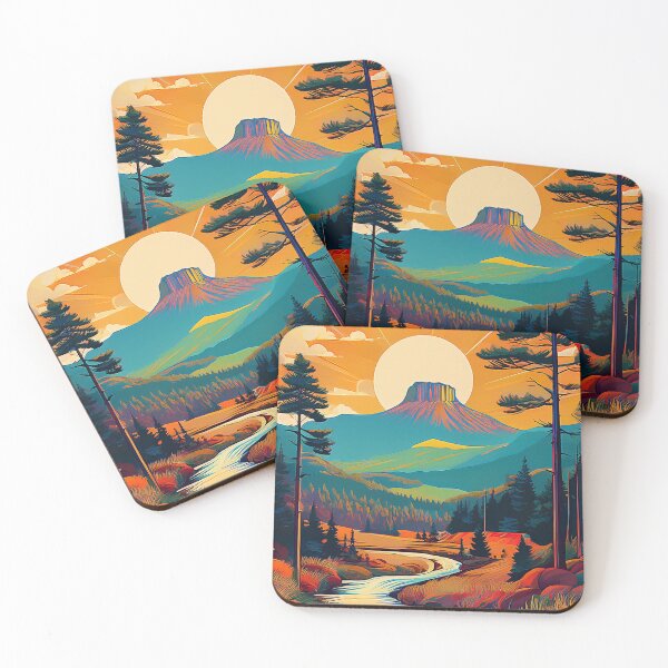 Item preview, Vintage Guadalupe Mountains National Park Sunset | Retro Desert Landscape Travel Art designed and sold by Hallowed Artistry.