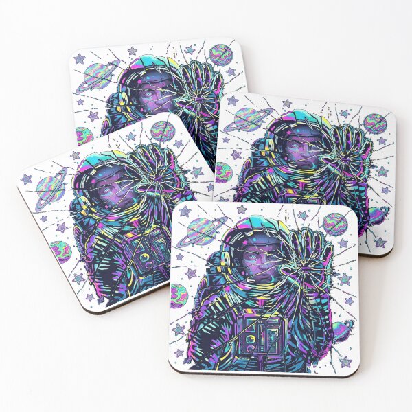 Item preview, Shattered Reality: Trippy Neon Astronaut Cosmic Art designed and sold by rediscoveredapp.