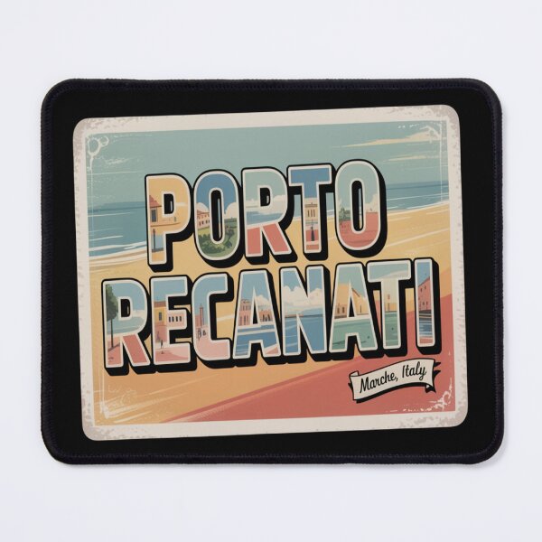 Item preview, Porto Recanati Vintage Postcard Sticker – Marche Italy Retro Coastal Art designed and sold by stickercuffs.