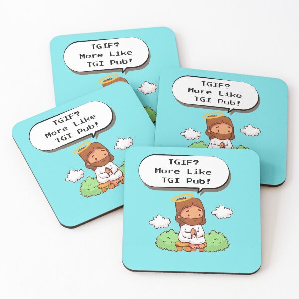 Item preview, TGIF More Like TGI Pub Funny Jesus Cartoon Weekend Humor designed and sold by UTkiKK.