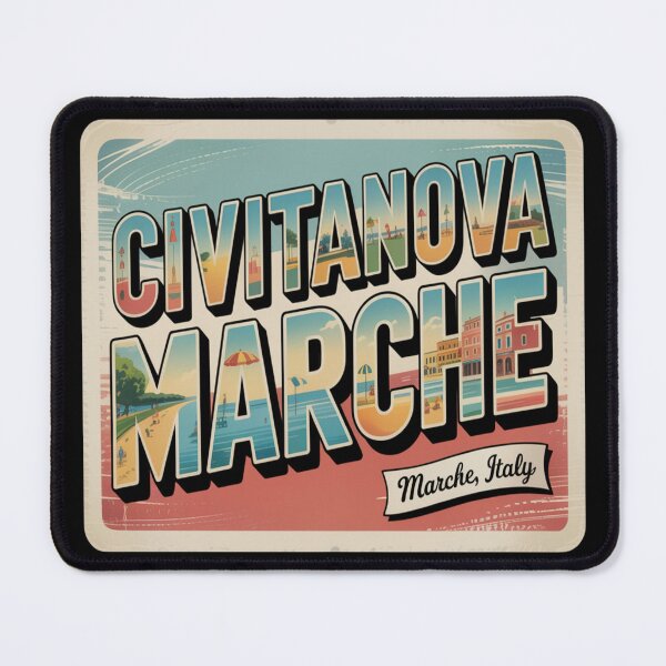 Item preview, Civitanova Marche Vintage Postcard Sticker – Marche Italy Retro Coastal Art designed and sold by stickercuffs.