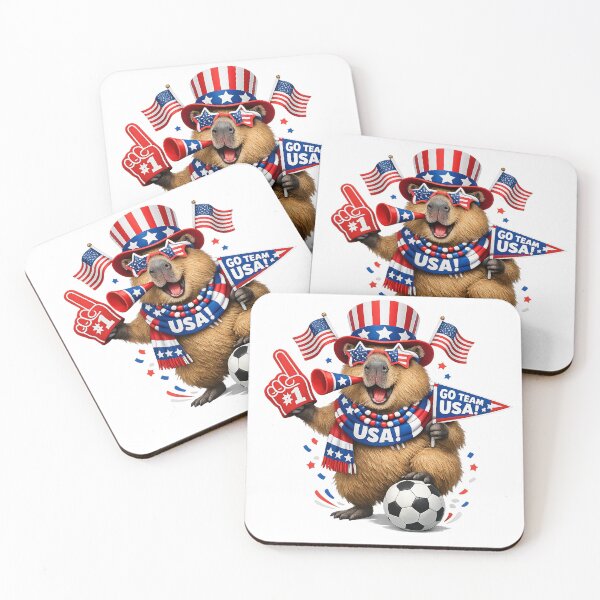 Item preview, Capybara Soccer Fan USA – Funny Patriotic Soccer Animal designed and sold by Ermicioi.