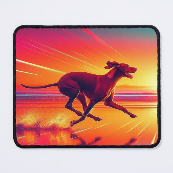 Item preview, Vizsla Dog Sunset Run – Neon Retro Art designed and sold by Dogandesighn.