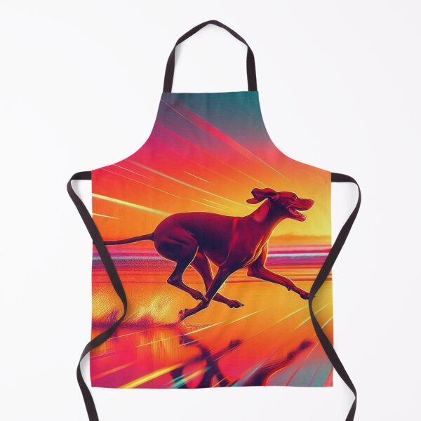 Item preview, Vizsla Dog Sunset Run – Neon Retro Art designed and sold by Dogandesighn.
