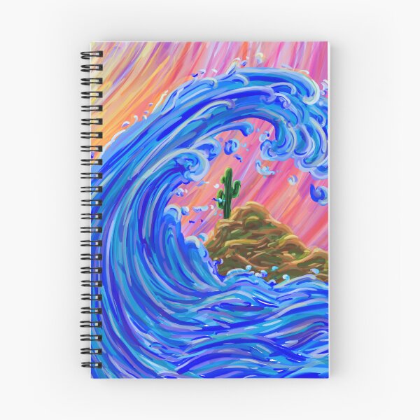 Item preview, Hokusai Desert Wave - Digital Painting of a Cactus - Pop Art Poster designed and sold by Keltoi-art.