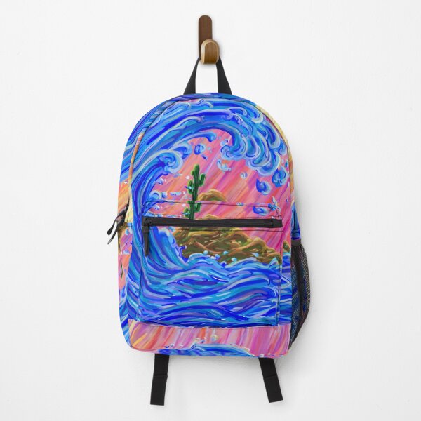 Item preview, Hokusai Desert Wave - Digital Painting of a Cactus - Pop Art Poster designed and sold by Keltoi-art.