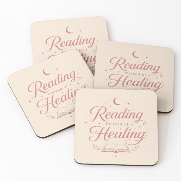 Item preview, Reading Instead Of Healing – Cozy Booktok Typography Design designed and sold by Moonwoven Studio.