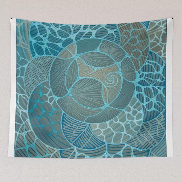 Item preview, Blue Organic Spiral Abstract designed and sold by Lakuekarts.