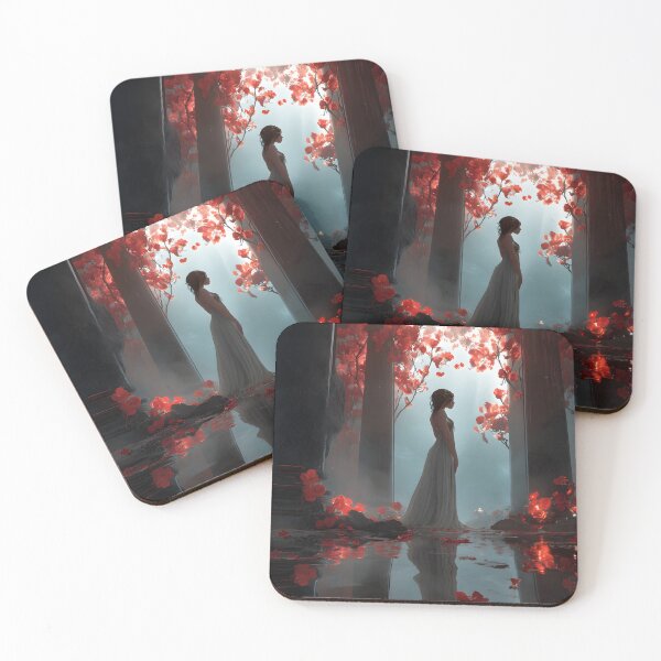 Item preview, Fantasy Woman Red Leaves Reflection Art designed and sold by PixelFable Studio.