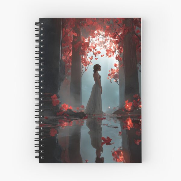 Item preview, Fantasy Woman Red Leaves Reflection Art designed and sold by PixelFable Studio.