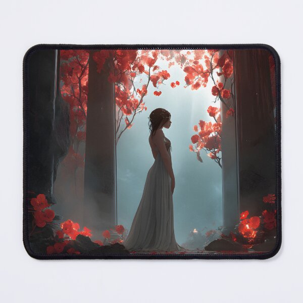 Item preview, Fantasy Woman Red Leaves Reflection Art designed and sold by PixelFable Studio.