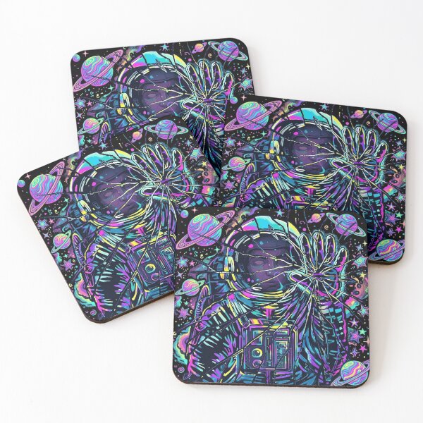 Item preview, Shattered Reality: Trippy Neon Astronaut Cosmic Art designed and sold by rediscoveredapp.