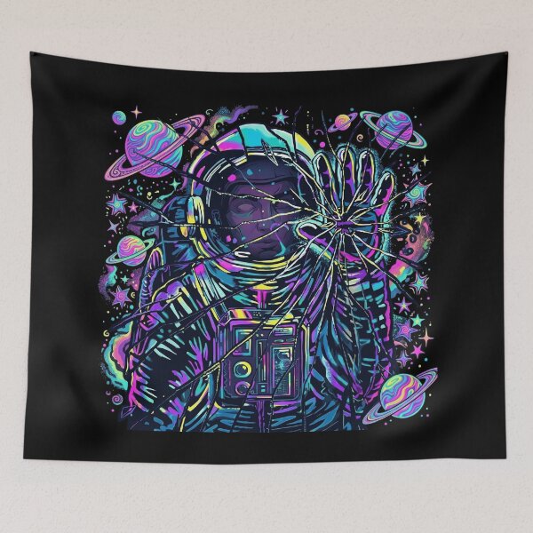 Item preview, Shattered Reality: Trippy Neon Astronaut Cosmic Art designed and sold by rediscoveredapp.