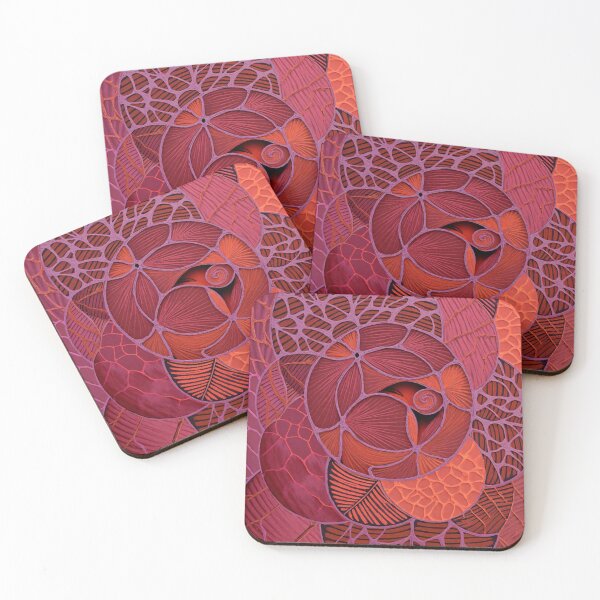 Artikelvorschau, Organic Spiral Abstract in Red and Pink entworfen und verkauft von Lakuekarts.