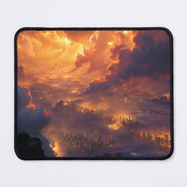 Item preview, Epic Fiery Battle Scene Dark Fantasy War designed and sold by PixelFable Studio.
