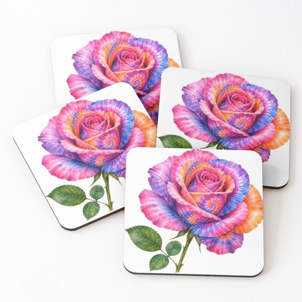 Item preview, Colorful Tie Dye Rose Flower designed and sold by jgvisualarts.