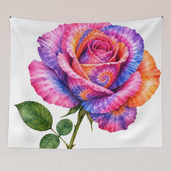 Item preview, Colorful Tie Dye Rose Flower designed and sold by jgvisualarts.