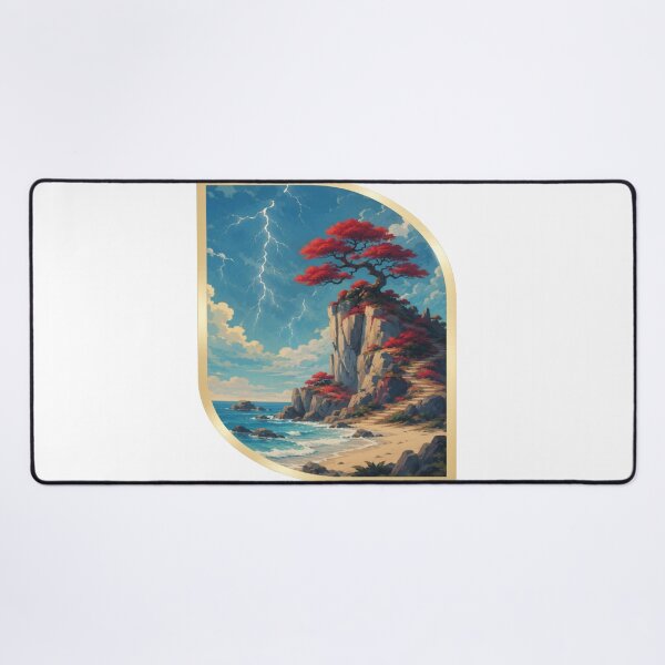 Item preview, RAY STORM – Red Tree Coastal Lightning Fantasy Landscape designed and sold by RAYapparel.