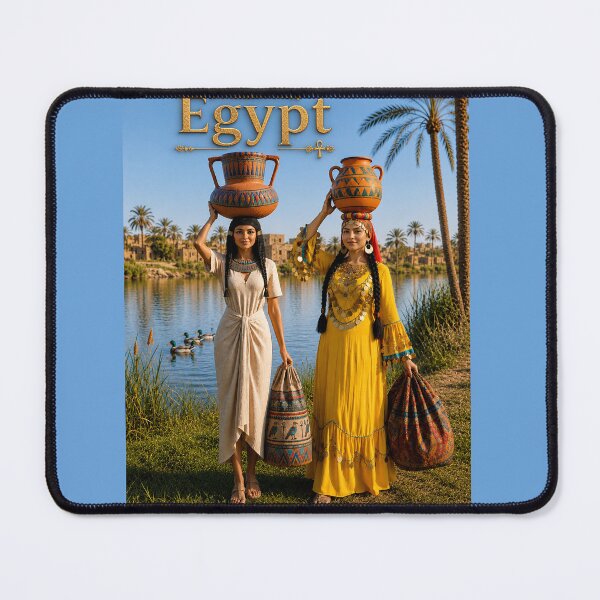 Item preview, Egyptian Nile Women – Ancient & Modern Egypt Art Print | Pharaoh Inspired Rural Heritage Aesthetic designed and sold by TuyaArts.