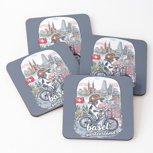 Item preview, Basel Switzerland Bicycling Cute Cyclist Skyline Pride  designed and sold by HowToCanadian.