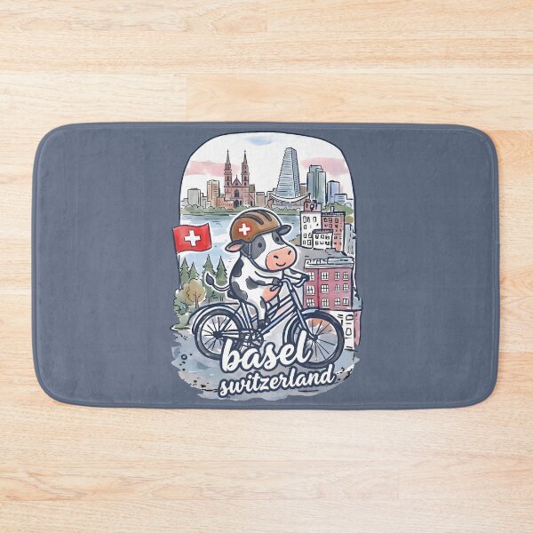 Item preview, Basel Switzerland Bicycling Cute Cyclist Skyline Pride  designed and sold by HowToCanadian.