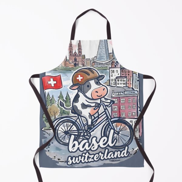 Item preview, Basel Switzerland Bicycling Cute Cyclist Skyline Pride  designed and sold by HowToCanadian.