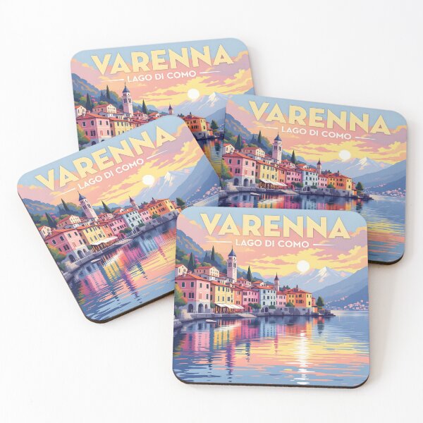 Item preview, Varenna, Lago di Como, Italy: Vintage-Style Painterly Travel Poster designed and sold by LSVart.