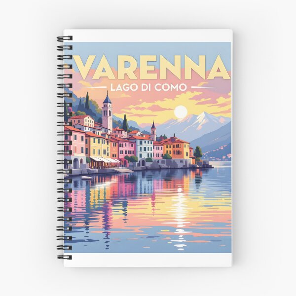 Item preview, Varenna, Lago di Como, Italy: Vintage-Style Painterly Travel Poster designed and sold by LSVart.