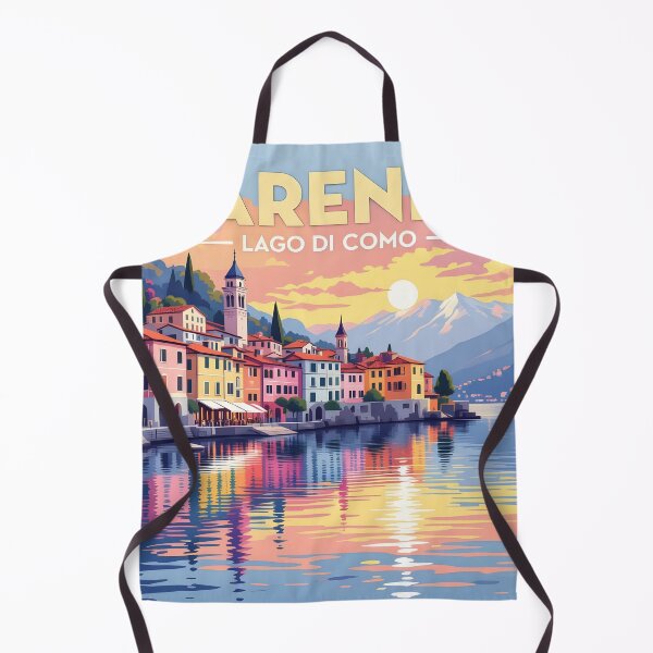 Item preview, Varenna, Lago di Como, Italy: Vintage-Style Painterly Travel Poster designed and sold by LSVart.