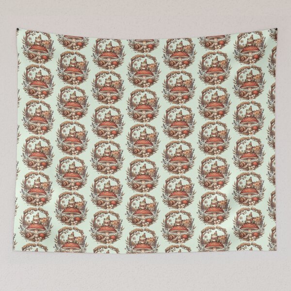Item preview, Cozy cottagecore frog on mushroom whimsical illustration designed and sold by SholoStudio.