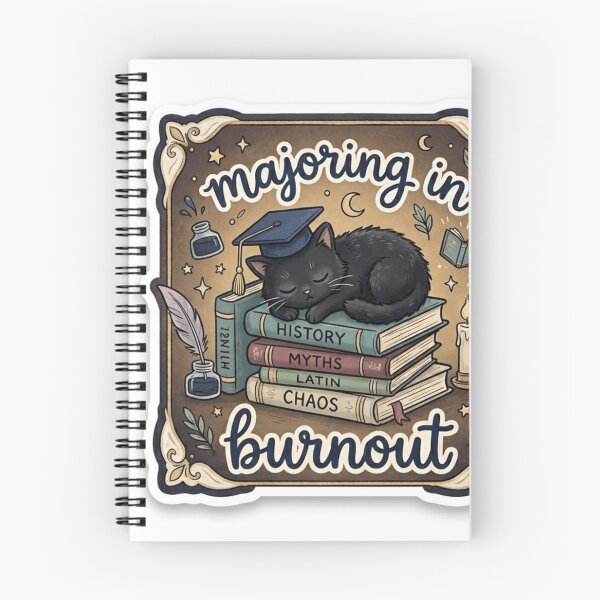 Item preview, Majoring in Burnout Sticker | Dark Academia Humor designed and sold by CutePlix.