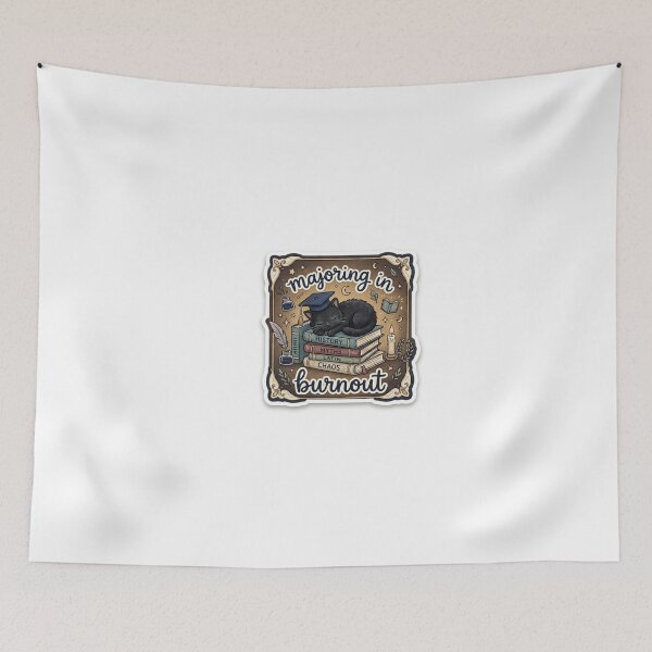 Item preview, Majoring in Burnout Sticker | Dark Academia Humor designed and sold by CutePlix.
