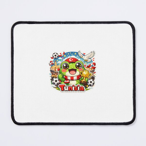 Item preview, Cute Kawaii Frog Tunisia Football Fan Sticker designed and sold by Cozy404Lab.