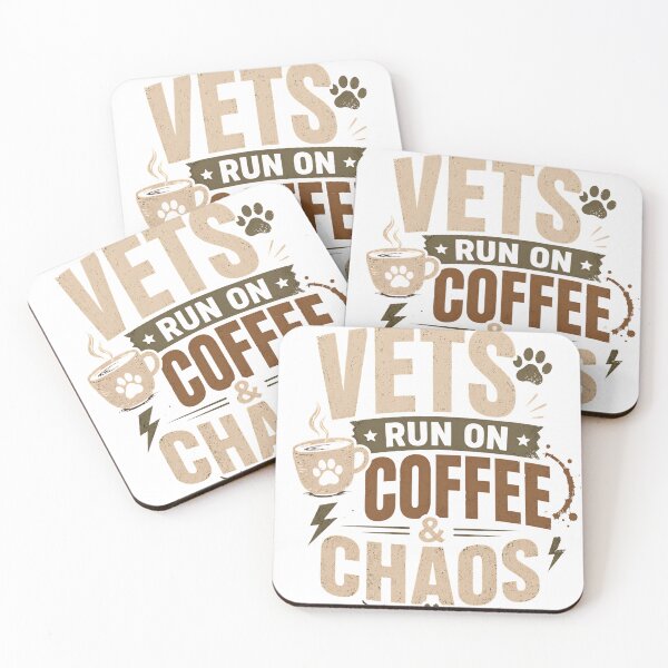 Item preview, Vets Run On Coffee & Chaos Shirt, Funny Vet Tech Tee, Veterinary Student Gift, Coffee Lover Animal Lover Shirt, Retro Vintage Vet Design designed and sold by batoot1.