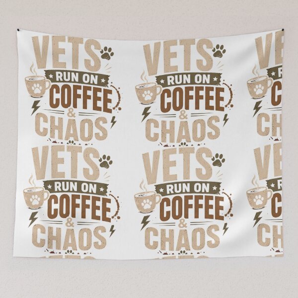 Item preview, Vets Run On Coffee & Chaos Shirt, Funny Vet Tech Tee, Veterinary Student Gift, Coffee Lover Animal Lover Shirt, Retro Vintage Vet Design designed and sold by batoot1.