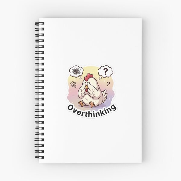 Item preview, Overthinking Cute Chicken Sticker | Stop Overthinking Quote designed and sold by MagicDesignCre.