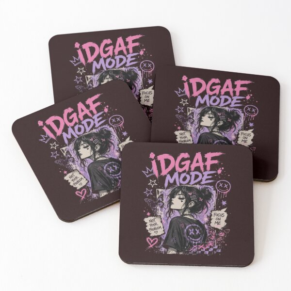 Item preview, IDGAF MODE Anime Goth Girl Graphic Tee | Emo Aesthetic Streetwear | Pink Purple Grunge Manga Shirt designed and sold by ELVIN DESIGNS.