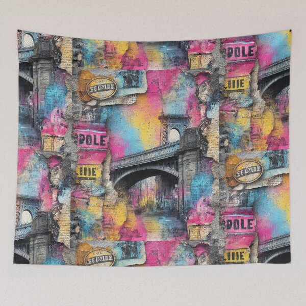 Item preview, Retro Urban Grunge Bridge Pop Art designed and sold by Szpaku desart .